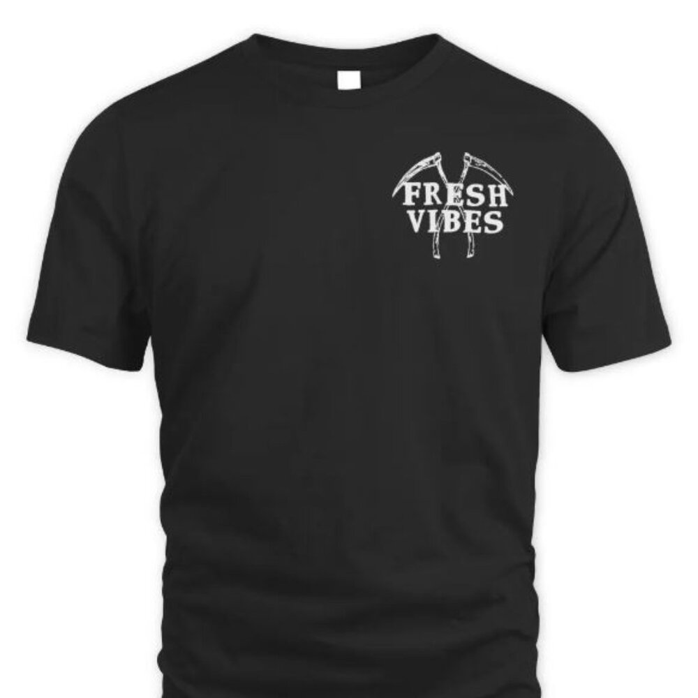 Tillys Fresh Vibes Good Friends Tee Black Cotton Large Size